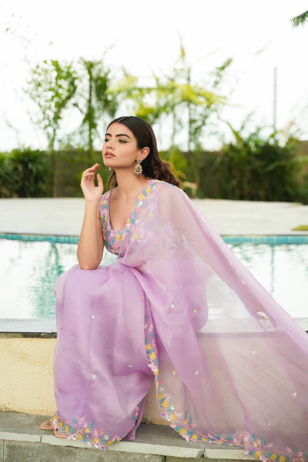Love In Bloom lavender Saree
