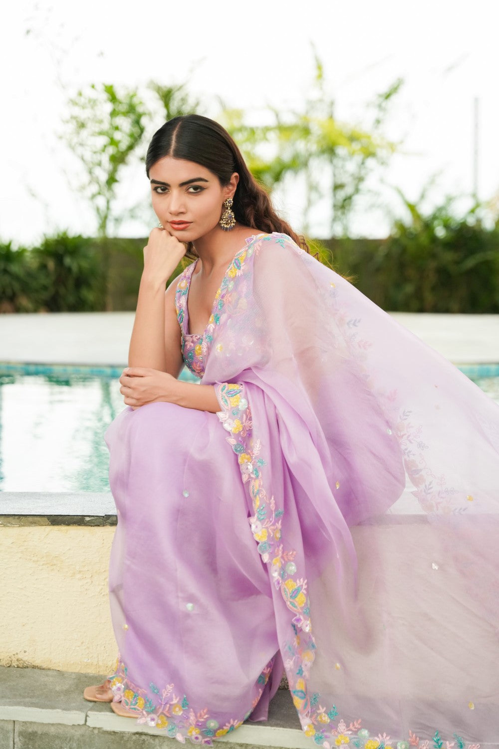 Love In Bloom lavender Saree