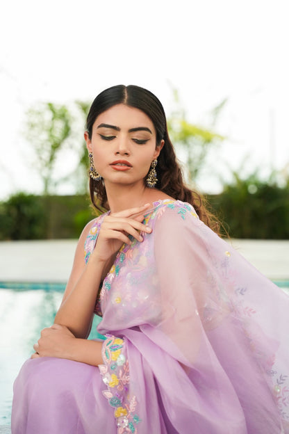 Love In Bloom lavender Saree