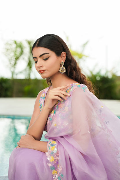 Love In Bloom lavender Saree