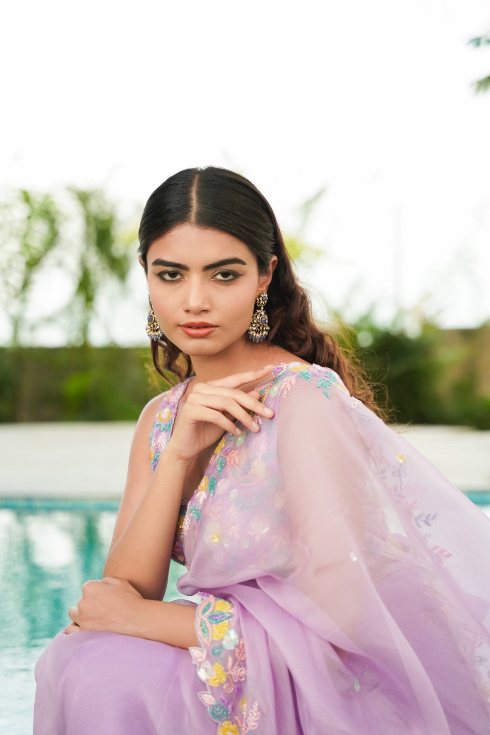 Love In Bloom lavender Saree